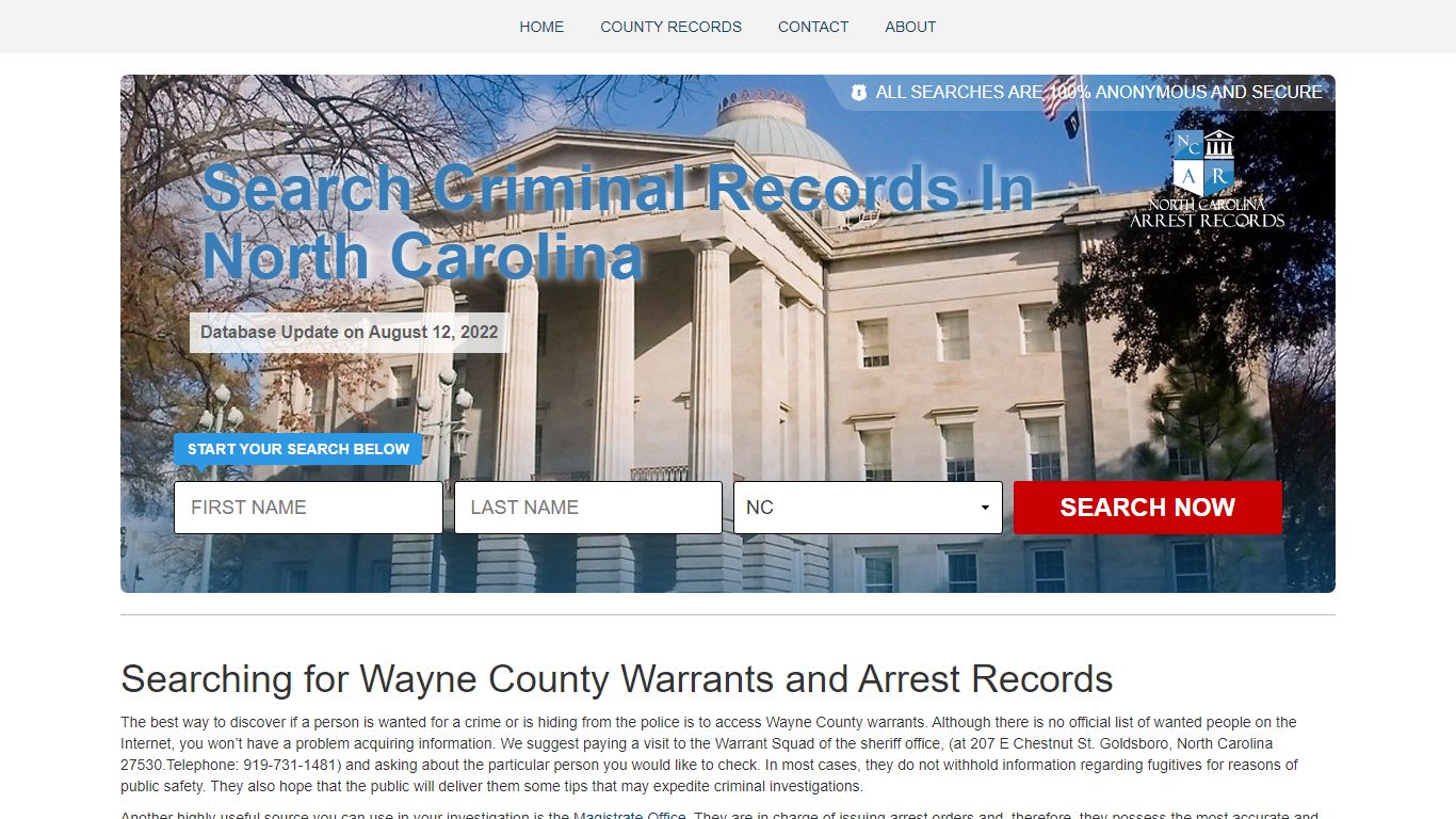 Wayne County Warrants and Arrest Records